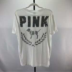 ***SOLD*** Victoria's Secret PINK Silver Sequins T-Shirt, M